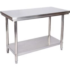 WILTEC Table De Travail En Acier Inoxydable Table De Jardin 120 X 60 X 85 Cm