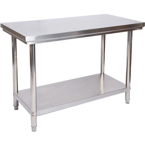 WILTEC Table De Travail En Acier Inoxydable Table De Jardin 120 X 60 X 85 Cm