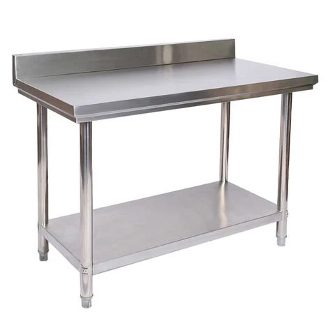 WILTEC Table De Travail En Acier Inoxydable Avec Rebord De Protection 100 X 60 X 85 Cm
