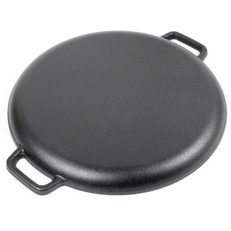 WILTEC Poêle En Fonte Feu De Bois Ø35cm Tous Types Cuisinière Outdoor Extérieure Effet Antiadhésif – Image 4