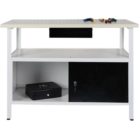 WILTEC Établi D’atelier Pour Outils Armoire Chariot Table De Travail Métal Rangement Atelier – Image 2