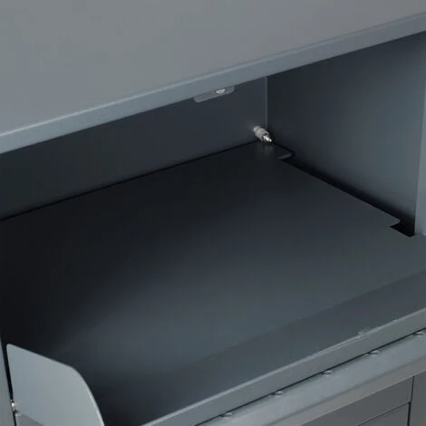 WILTEC Boite Murale à Colis Lettres Verrouillable 39x28,5x105cm Gris Usage Domestique Courrier Paquet – Image 4