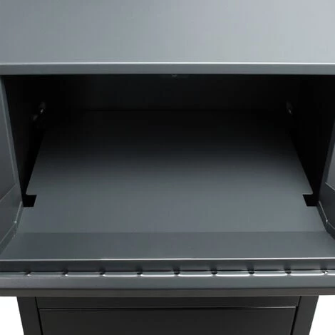 WILTEC Boite Murale à Colis Lettres Verrouillable 39x28,5x105cm Gris Usage Domestique Courrier Paquet – Image 5