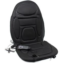 WILTEC Matelas De Massage Chauffant 5 Moteurs De Vibration Relaxation Musculaire 105x50cm Noir 12V