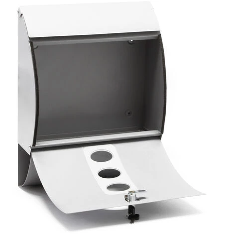 WILTEC Boite Aux Lettres Design V18 Boite Postale Murale Argenté Compartiment Journal Revêtue Par Poudre – Image 3