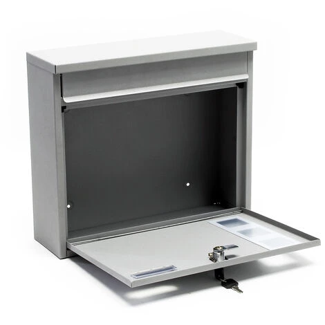 WILTEC Boite Aux Lettres Boite Postale Murale Design Argenté Revêtement Par Poudre Mailbox V12 – Image 2