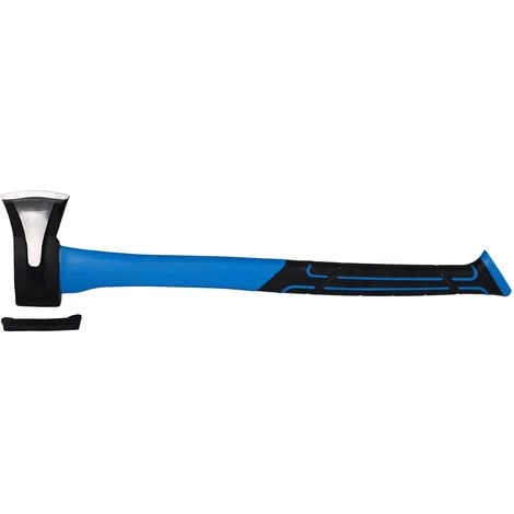 WILTEC XPOtool Hachette à Fendre 1000g Manche Fibre De Verre 600mm Hache Lame Acier Carbone Fendeuse Bûches – Image 2