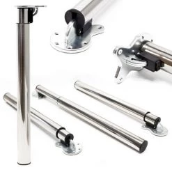 WILTEC Pied De Table Lot De 4 Nickel Support De Table Réglable En Hauteur 70-110cm