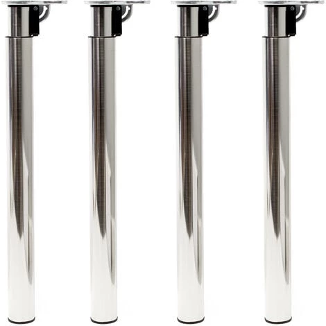 WILTEC Pied De Table Lot De 4 Nickel Support De Table Réglable En Hauteur 70-110cm – Image 2