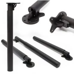 WILTEC Pied De Table Lot De 4 Noir Support De Table Réglable En Hauteur 70-110cm