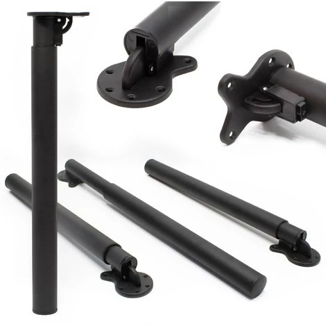 WILTEC Pied De Table Lot De 4 Noir Support De Table Réglable En Hauteur 70-110cm
