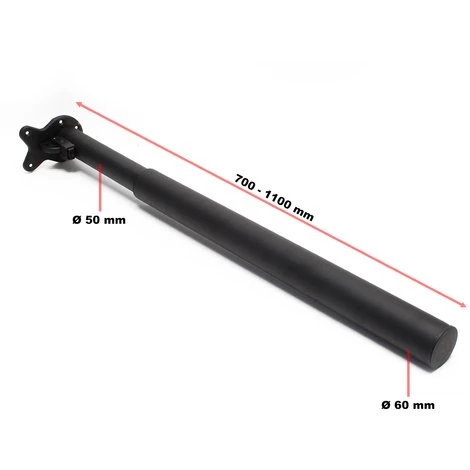 WILTEC Pied De Table Lot De 4 Noir Support De Table Réglable En Hauteur 70-110cm – Image 3