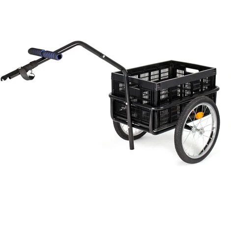WILTEC Remorque Pour Vélo Charge Max. 50kg Charrette à Bras Pour Bicyclette Pneus Chariot Emplettes – Image 3