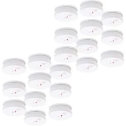 WILTEC 20x Détecteur De Fumée Batterie 9V Volume D’alarme 85dB DIN EN 14604 Certifié Détecteur D’incendie