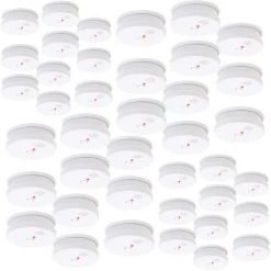 WILTEC 120x Détecteur De Fumée Batterie 9V Volume D’alarme 85dB DIN EN 14604 Certifié Détecteur D’incendie