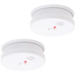 WILTEC 2x Détecteur De Fumée Batterie 9V Volume D’alarme 85dB DIN EN 14604 Certifié Détecteur D’incendie