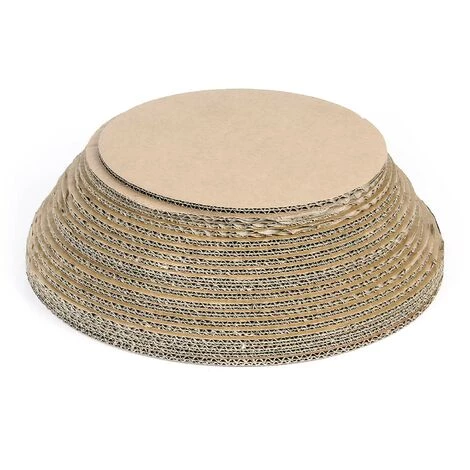 WILTEC Griffoir Rond Plat Carton Meuble Pour Chat Entretien De Griffes Grattoir Patin à Gratter Animaux – Image 4