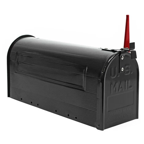 WILTEC Boite Aux Lettres Style Américain Design Couleur Noire Boite Postale US Mailbox Avec Drapeau – Image 2