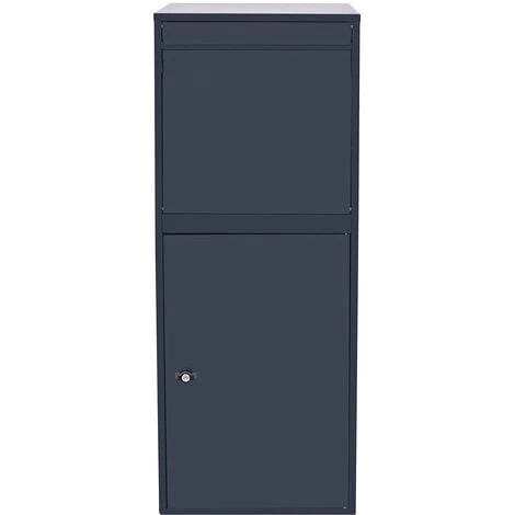 WILTEC Boite Murale à Colis Lettres Verrouillable 41x38,5x72cm Grise Usage Domestique Courrier Paquet – Image 3