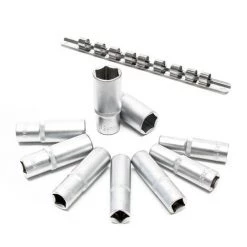 WILTEC Jeu De 9 Douilles 6 Pans Longues Metriques Sur Rail De 10 à 24 Mm