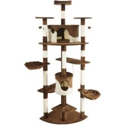 WILTEC Arbre à Chat Marron / Beige 200 Cm Arbre D’escalade Arbre De Grattage Jeu Chats