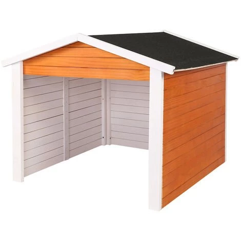WILTEC Garage Pour Robot Tondeuse Bois Abri Pour Robot Tondeuse De Gazon Maison De Jardin Carport Station – Image 2