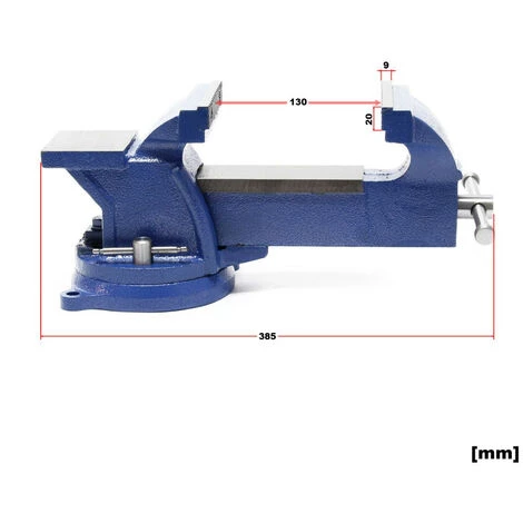 WILTEC Etau D'atelier 125 Mm Base Tournante Heavy Duty - Bleu – Image 3