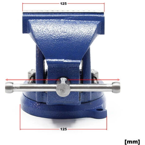 WILTEC Etau D'atelier 125 Mm Base Tournante Heavy Duty - Bleu – Image 4