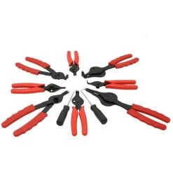 WILTEC Lot De 8 Pinces A Circlips Interieur Exterieur Becs Coudes Et Droits En Coffret