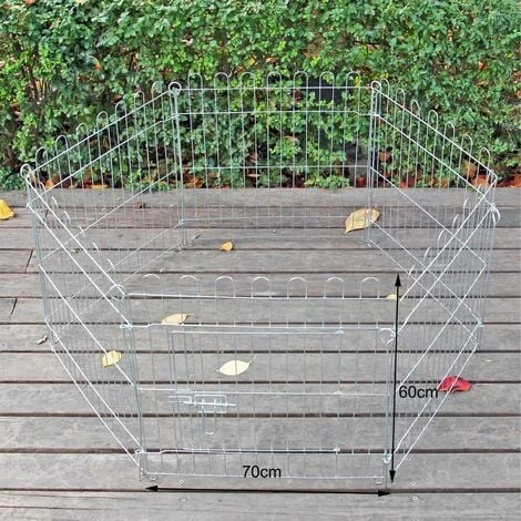 WILTEC Parc Pour Chiens Enclos Pour Chiots 6 Pièces 70x60 Cm Par élément Cage Pour Animaux Domestiques – Image 4