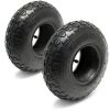 WILTEC Lot 2x Pneus 2x Chambres Air Tondeuse Autoportée 11x4.00-4 4PR Valve Coudée Chariot Diable Jardin