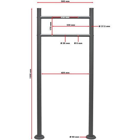 WILTEC Boite Lettres Kit Mural V13 Anthracite Revêtue Poudre Simple Verrouillable Courrier Mailbox – Image 3