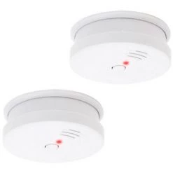 WILTEC 2 Detecteurs De Fumee Alarme Avertisseur Anti Incendie Pile 9v Cerifie En 14604