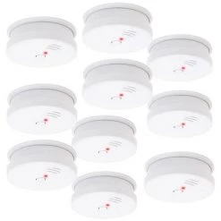 WILTEC 10 Detecteurs De Fumee Alarme Avertisseur Anti Incendie Pile 9v Certifie En 1460