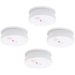 WILTEC 4 Detecteurs De Fumee Alarme Avertisseur Anti Incendie Pile 9v Cerifie En 14604