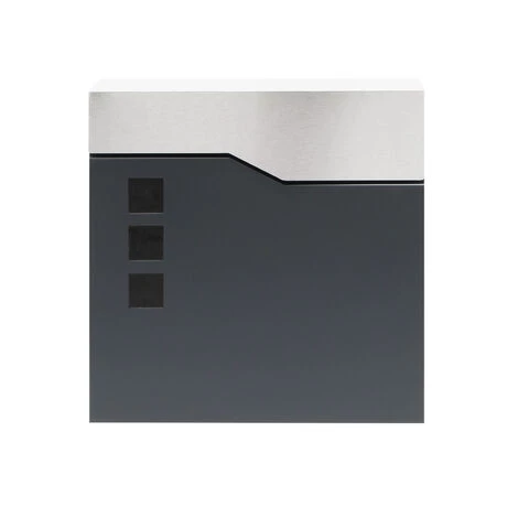WILTEC Boite Lettre Moderne Design V20 Anthracite Fixation Murale Revêtue Poudre Porte Journal Poste Inox – Image 4