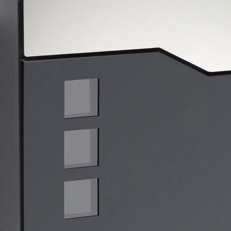 WILTEC Boite Lettre Moderne Design V20 Anthracite Fixation Murale Revêtue Poudre Porte Journal Poste Inox – Image 5