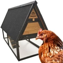 WILTEC Poulailler Cage Poules Enclos Élevage Volaille Pondoir Perchoir Bac Amovible