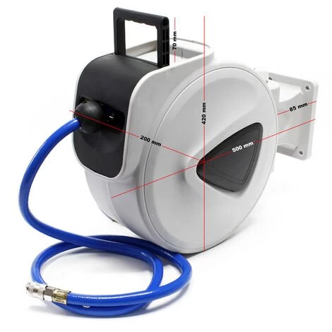 WILTEC Dévidoir De Tuyau à Air Comprimé 20m Automatique Enrouleur Pneumatique – Image 2
