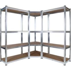 WILTEC Rayonnage D‘atelier Charge Lourde Etagères Enfichables De Coin Kit Etagères De Cave Stockage Outil