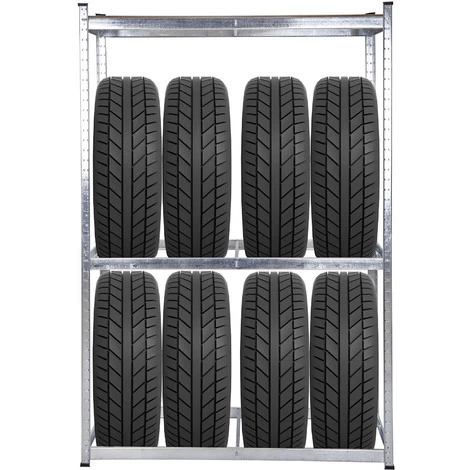 WILTEC Rayonnage Pour Pneus Rack à Pneus 8 Pneus Support Étagère Enfichable Atelier Garage Rangement – Image 4