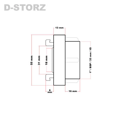 WILTEC Accouplement Storz D/25mm Avec Filetage Femelle 1" (32,89 Mm), Raccord Pompier – Image 4