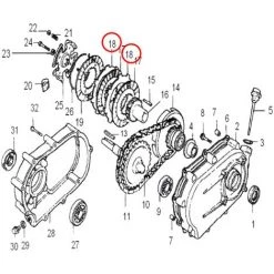 WILTEC Pièce Détachée Plaquette De Frottement, Plaquette Acier Pour Embrayage à Bain D'huile 6,5 -13 CV