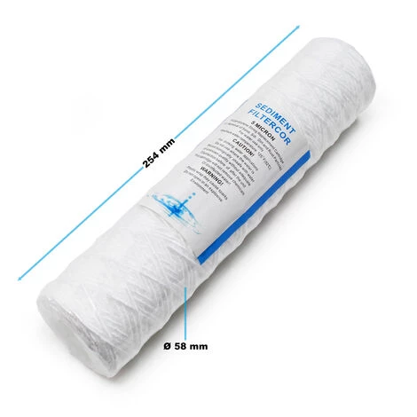 WILTEC Naturewater 10Pouces - 254mm 5µ Filtre Sédiments PPW-10A – Image 3