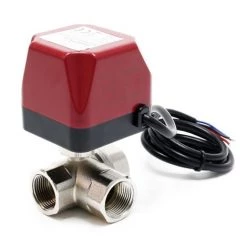 WILTEC Vanne 3 Voies Motorisée Motovanne Électrovanne De Zone à Bille Chauffage DN20 26.9 Mm (3/4") 220VAC