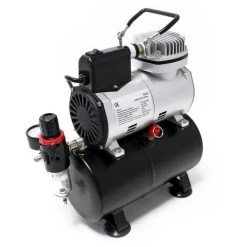 WILTEC Compresseur Aérographe AF186 Avec Réservoir Régulateur D'air Arrêt Automatique