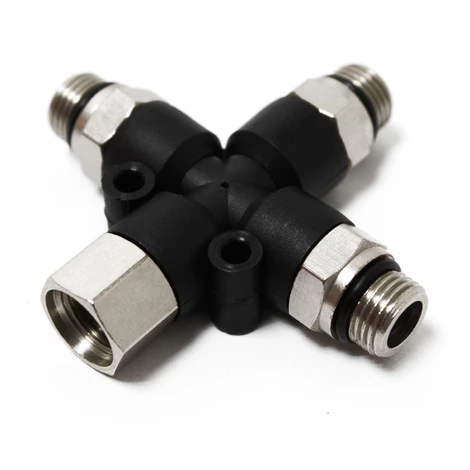 WILTEC Airbrush Adaptateur Distributeur 1 X 9,51 Mm (1/8") Filetage Femelle 3 X 9,51 Mm (1/8") Mâle