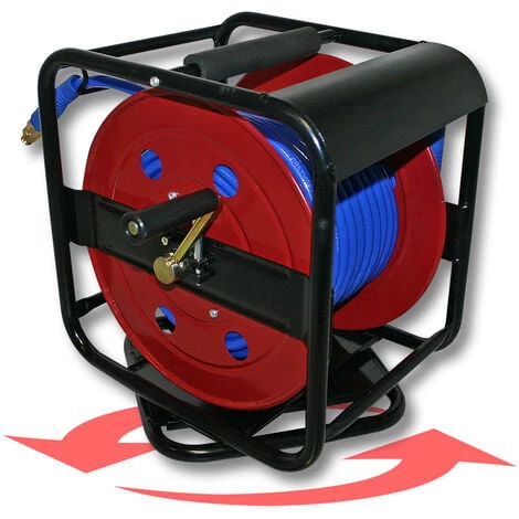 WILTEC Dévidoir - Enrouleur De Tuyau Pneumatique Portable En Acier 30 M 12 Bar Rotation – Image 2