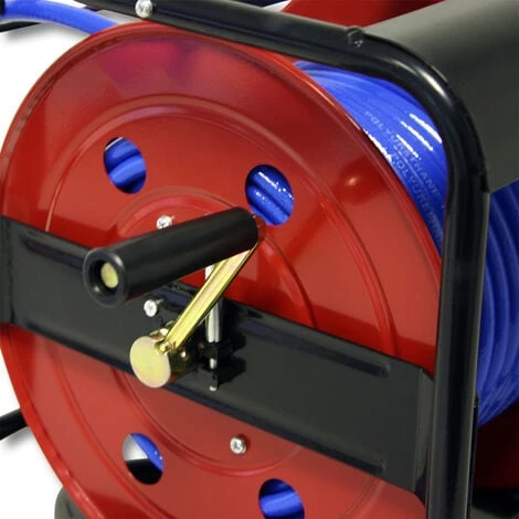 WILTEC Dévidoir - Enrouleur De Tuyau Pneumatique Portable En Acier 30 M 12 Bar Rotation – Image 3
