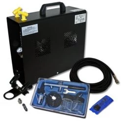 WILTEC Kit Compresseur Airbrush AS196A Avec Un Pistolet Aérographe Pour Débutants